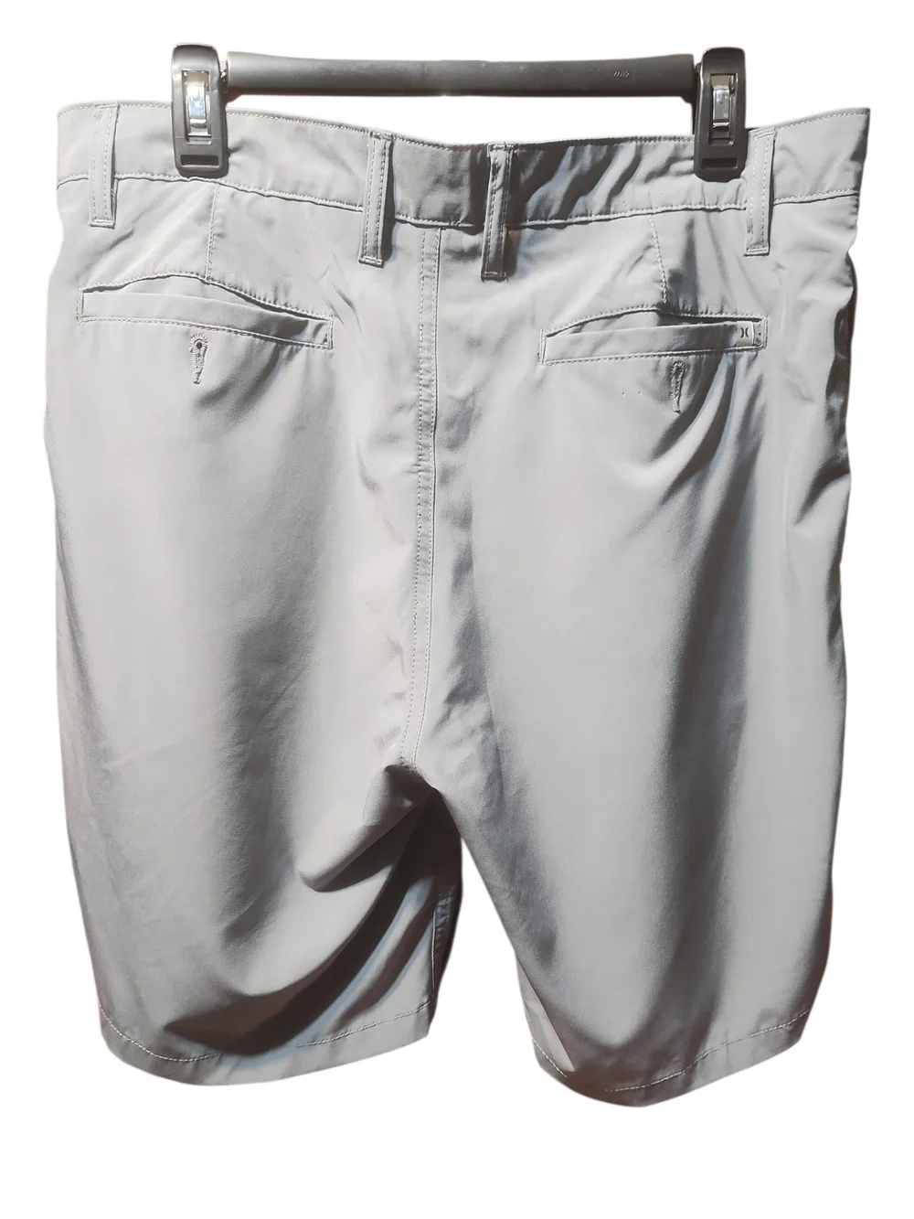 Hurley Men's Light Gray Athletic Shorts with Zip Pocket Sz 34